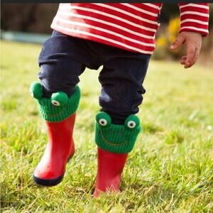 Jojo Maman Bebe Wellie Liners green frog novelty wellie liners
